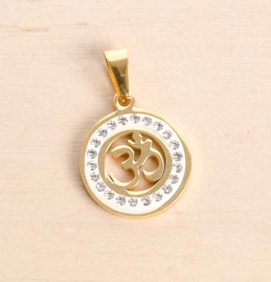 Símbolo OM diamantes dorado